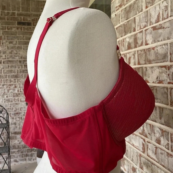 Cacique Red Boost Plunge Appliqué  Underwire Bra - Picture 8 of 13